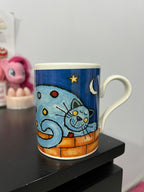 Vintage Sleeping Cat Aurthur Wood Mug