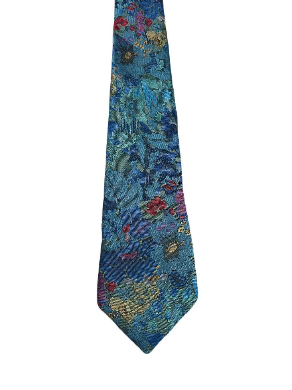 C&A Fully Embroidered Blue Floral Tie
