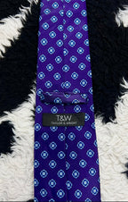 Taylor & Wright Blue Purple Embroidered Tie