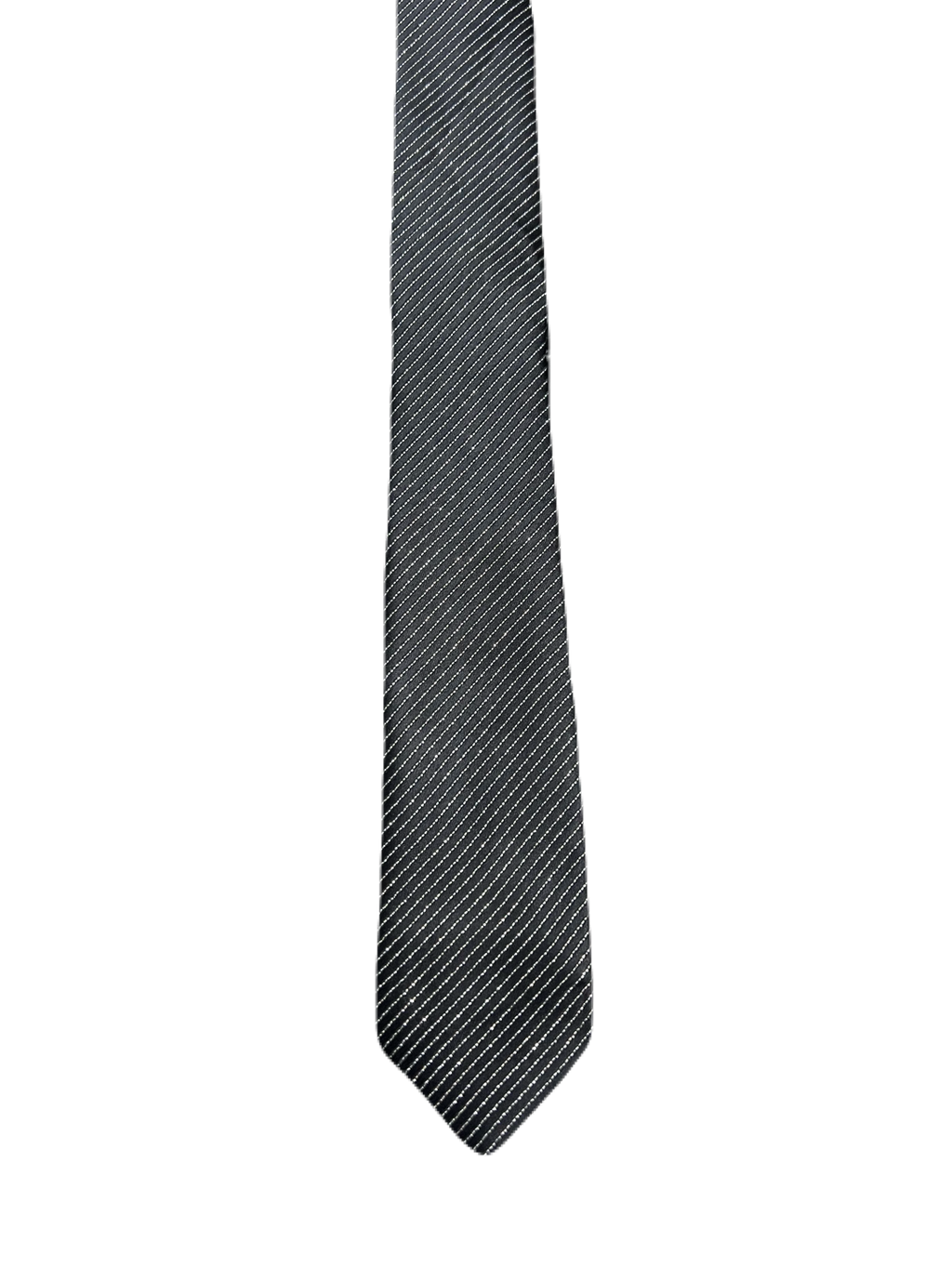 Black & Silver Lined Narrow Tie