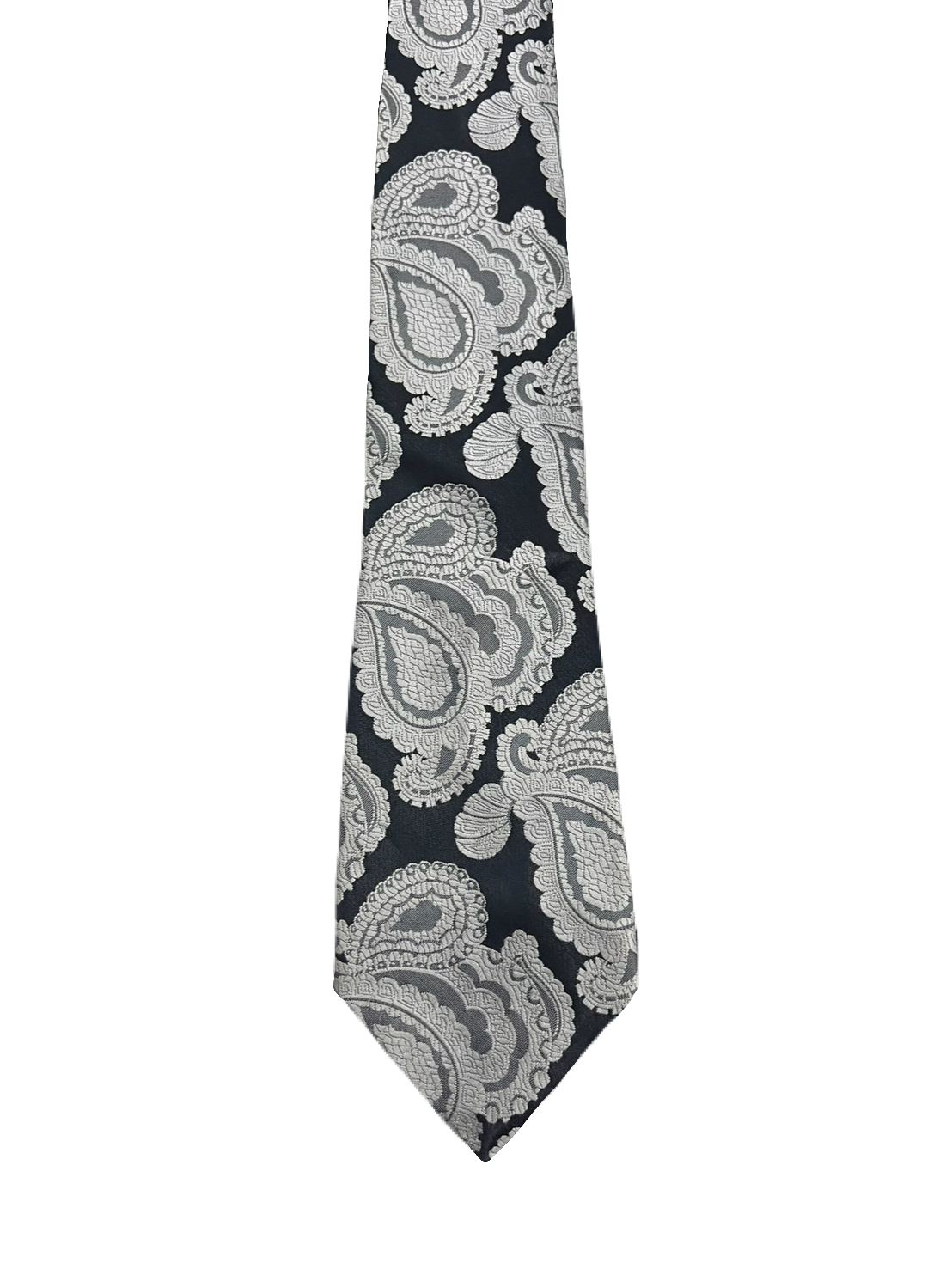 Pierre Cardin Black & Grey Paisley Tie