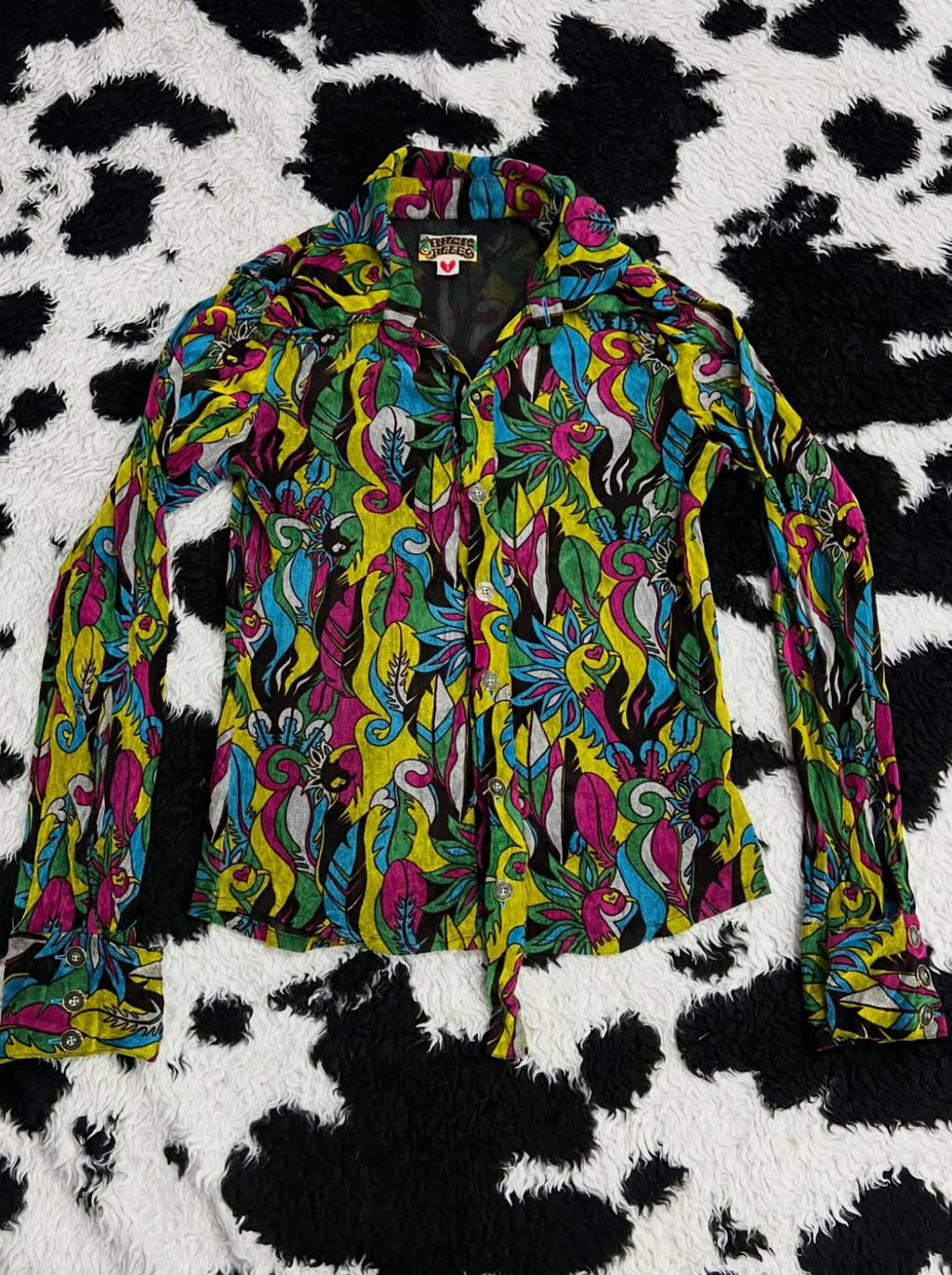 70s Coded Peacock Buttonup