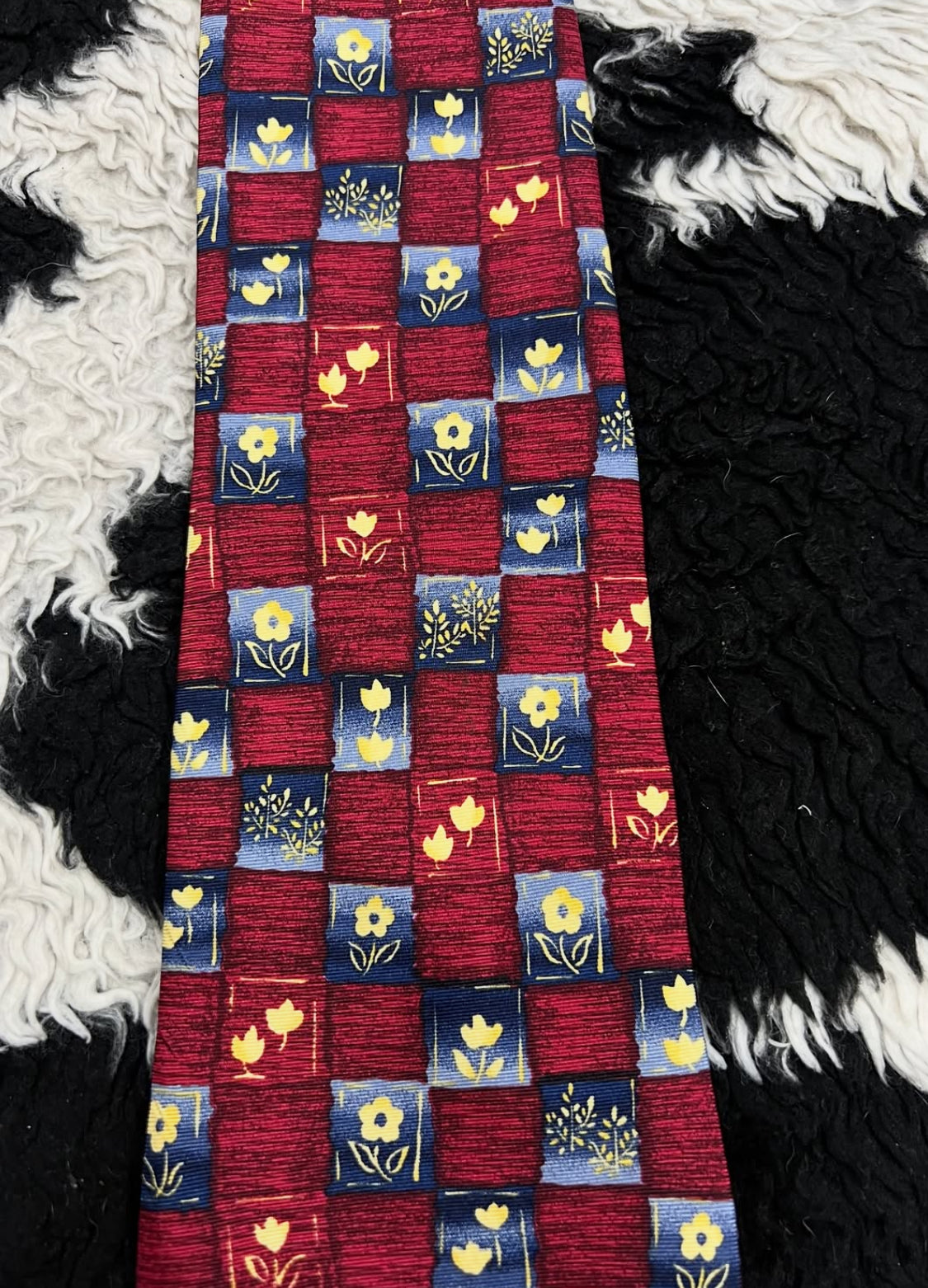 Red & Blue Floral Tie