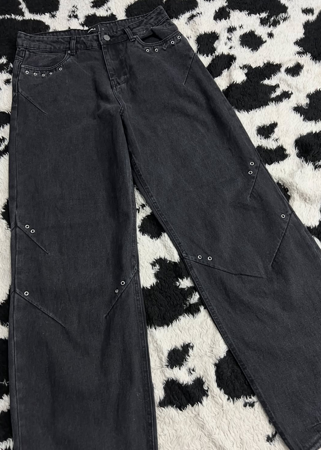 Favela Black Studded Denims (Waist 34)