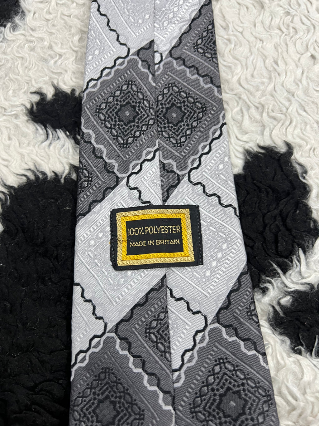 Grey Embroidered Tie