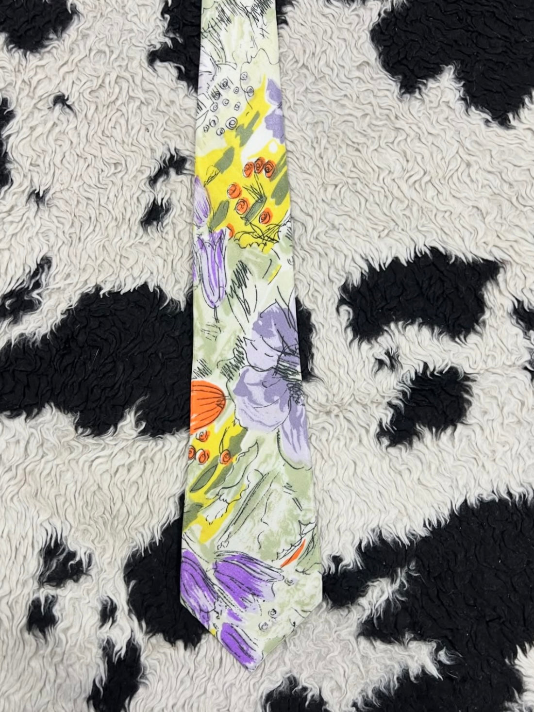 Floral Drawing Tie