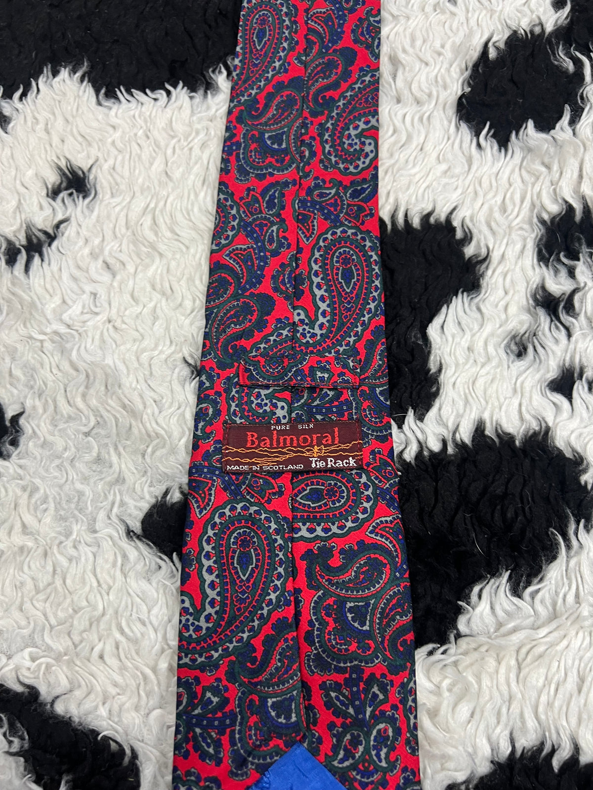 Balmoral Tie Rack Red & Blue Paisley Tie