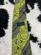 Paul Greco Green Embroidered Tie