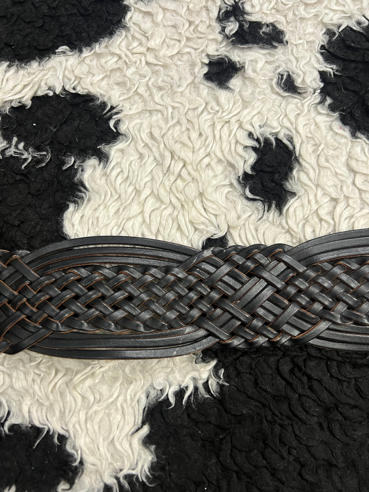 Black Braided Wide Belt