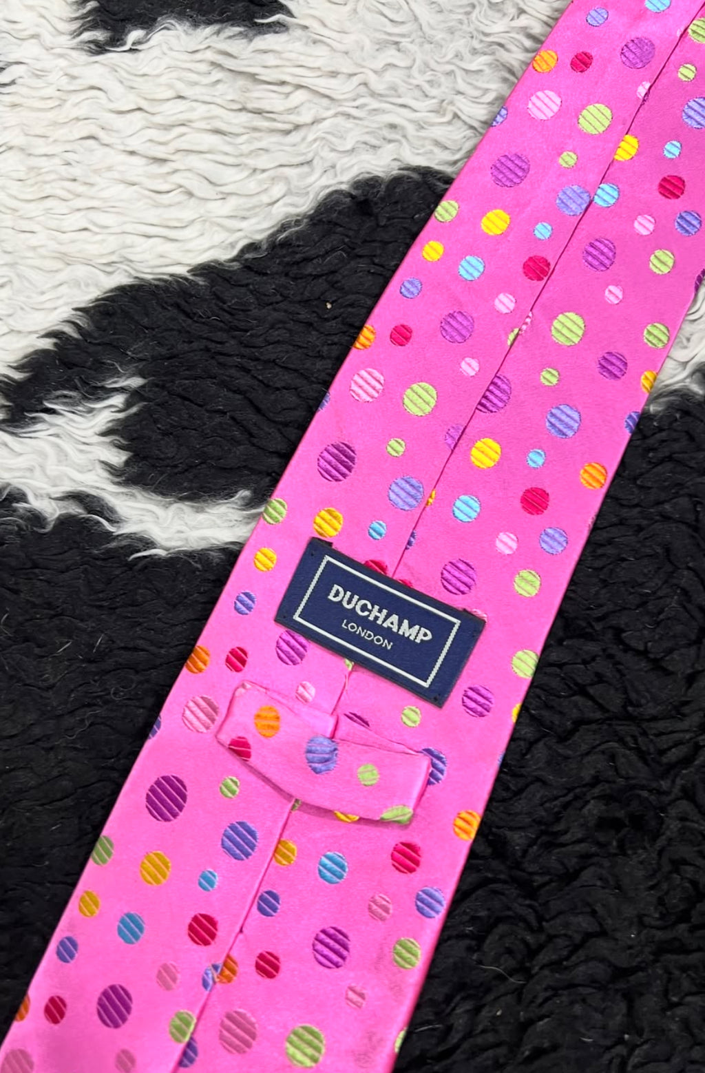 Vibrant Pink Embroidered Dotted Tie