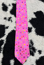 Vibrant Pink Embroidered Dotted Tie
