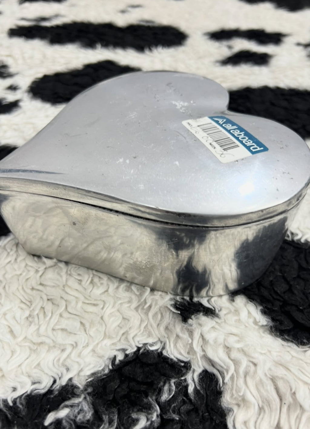 Silver Metal Heart Container