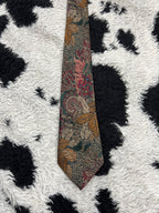 SOVRANO Green Fully Embroidered Tie
