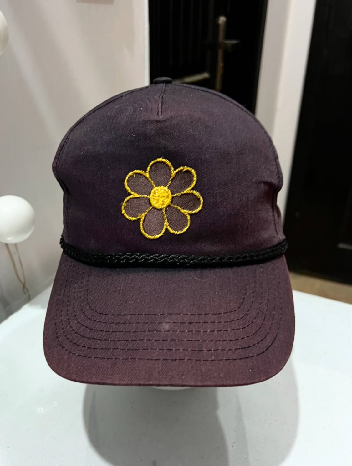 Brown Floral Cap