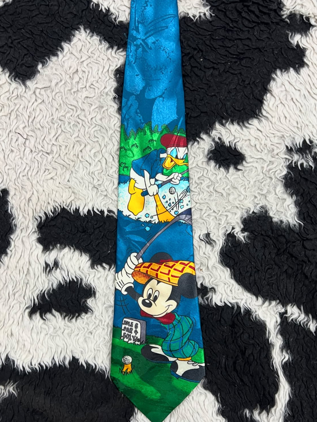 Vintage Disney Mickey & Donald Duck Golf Tie