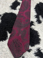 Luxury Paisley Plum & Black Paisley Embroidered Tie