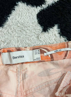 Bershka Orange & Brown Floral Pants (Waist 28)