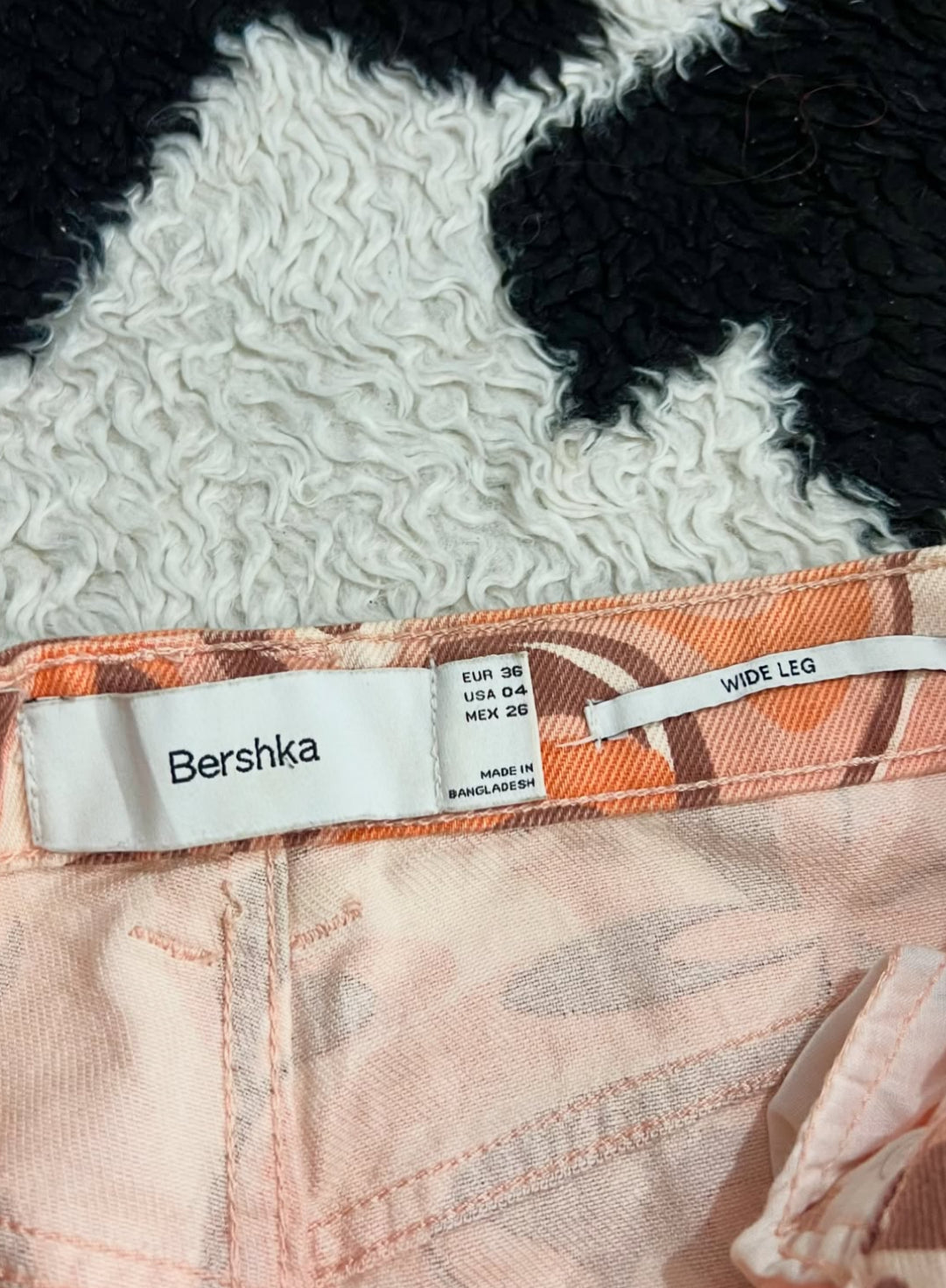 Bershka Orange & Brown Floral Pants (Waist 28)