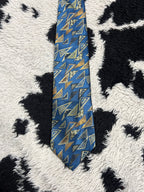 Tavali Blue Embroidered Geometric Tie