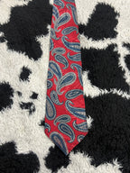 Red Double-Textured Paisley Tie