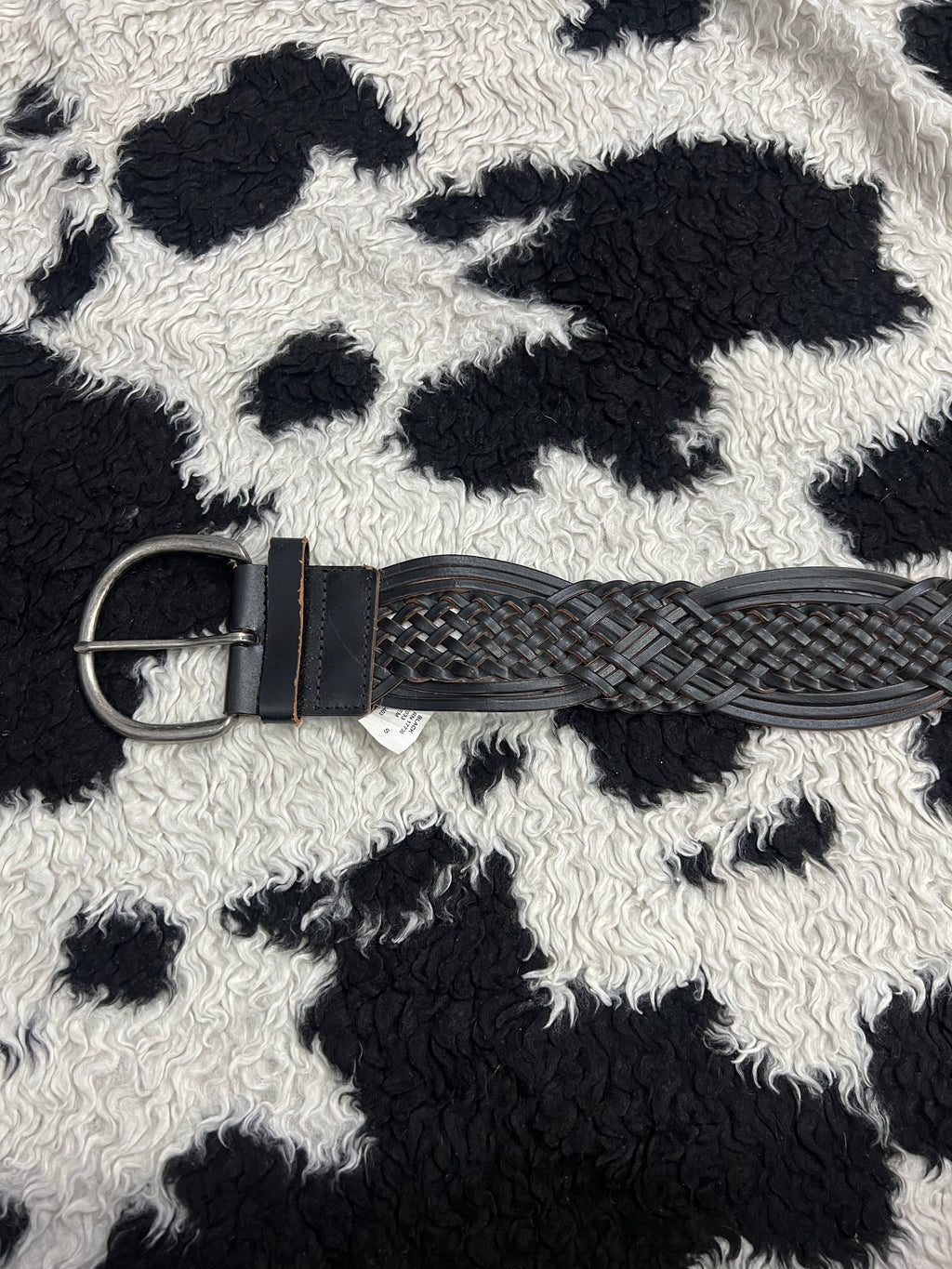 Black Braided Wide Belt