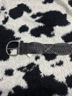 Black Braided Wide Belt