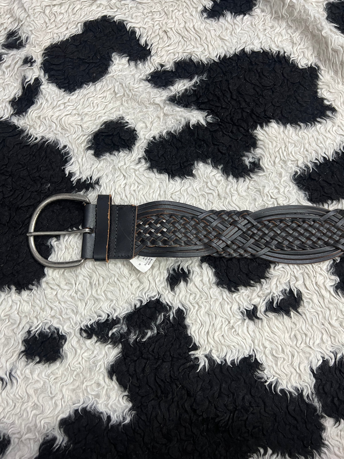 Black Braided Wide Belt