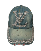 LV Bedazzled Denim Cap