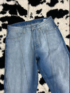 Double-Shaded Blue Detailed Denims (Waist 32)