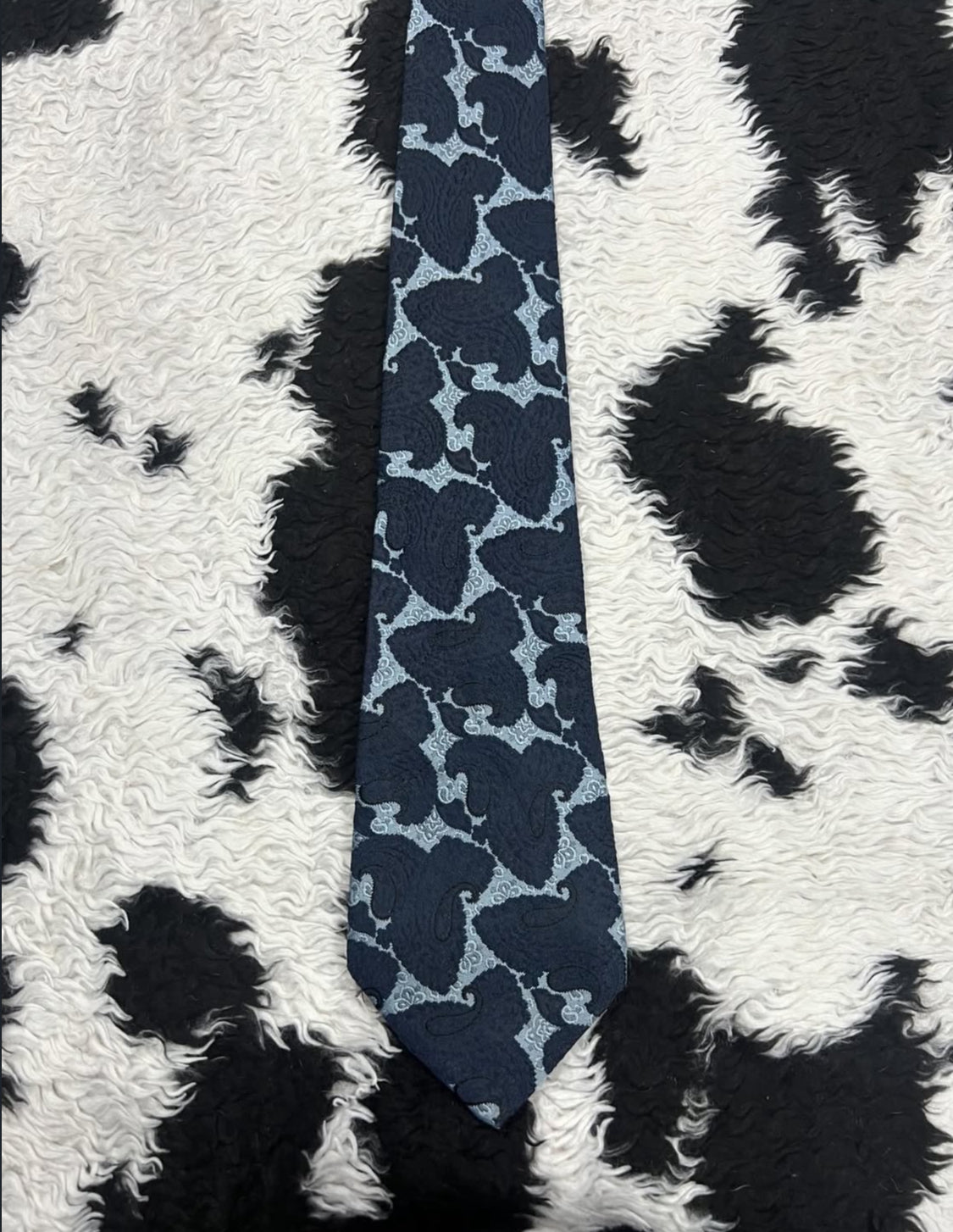 Double Shaded Blue Paisley Tie
