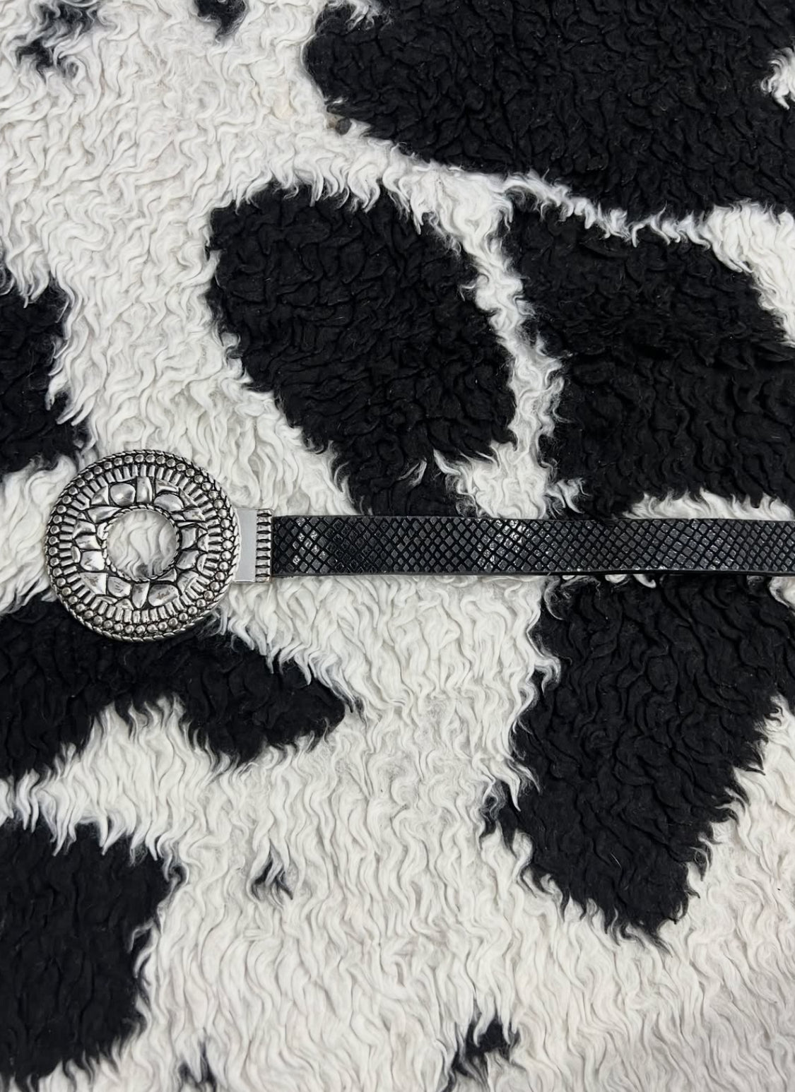 Silver Buckle Black Belt