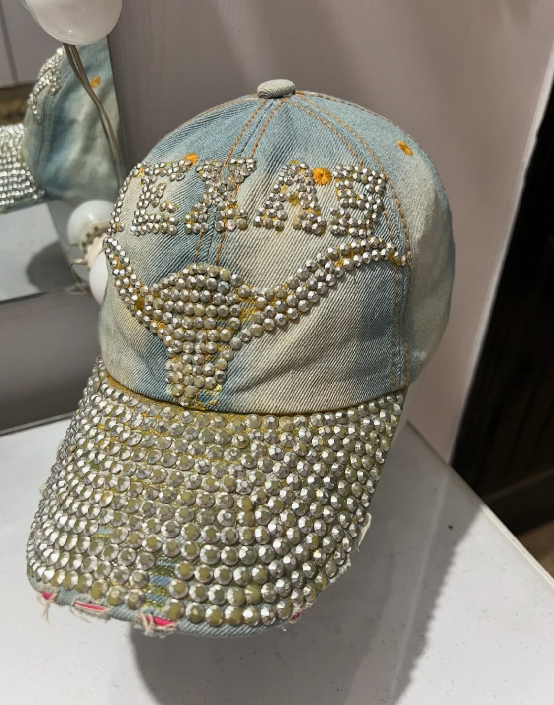 Texas Bedazzled Denim Cap