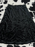Pleated Black Velvet Skirt