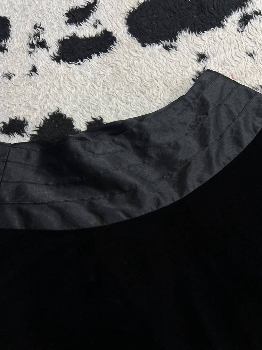 Knee Length Black Velvet Skirt