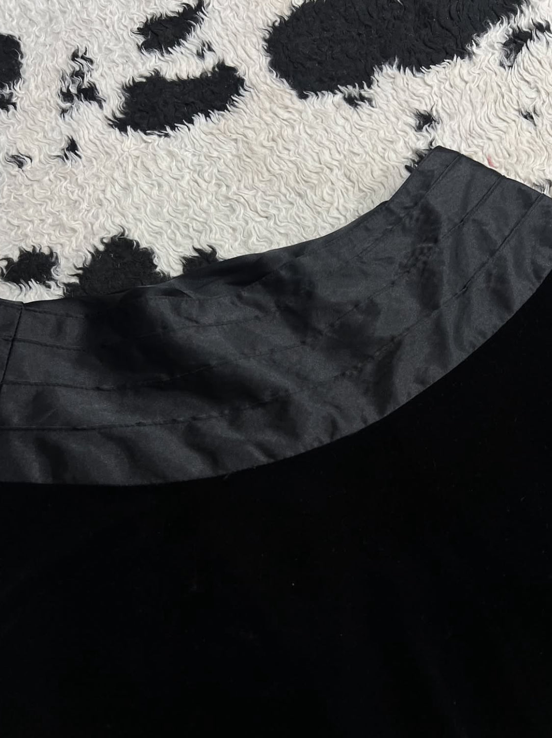 Knee Length Black Velvet Skirt