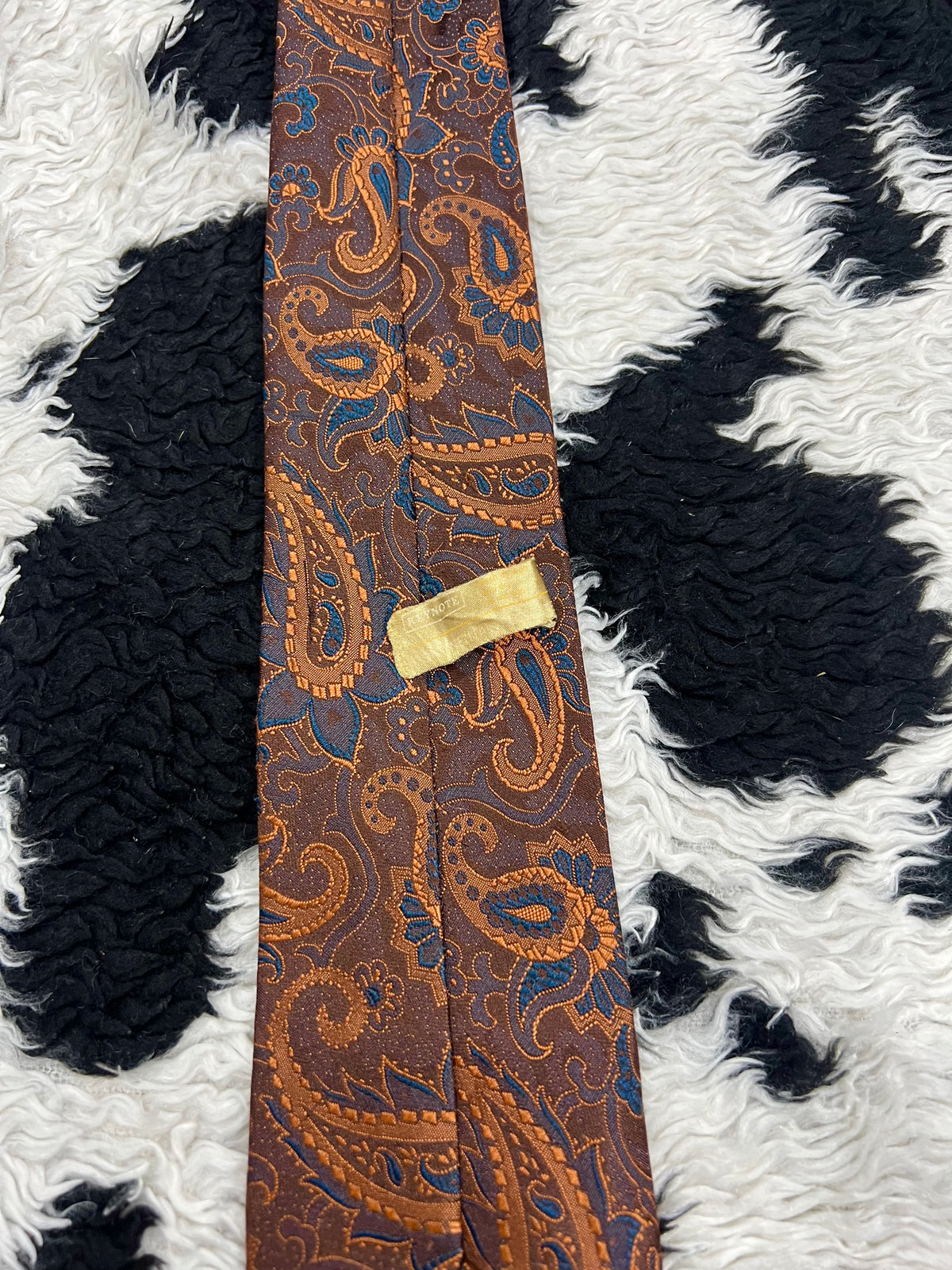 Brown & Orange Paisley Embroidered Tie