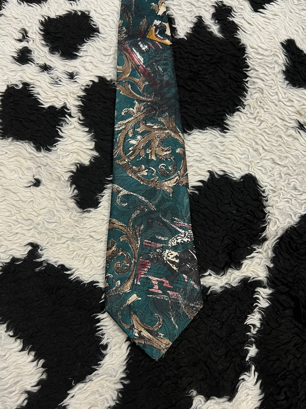 Royal Knight Green Abstract Tie
