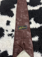 La Bella Brown Embroidered Floral Wide Tie