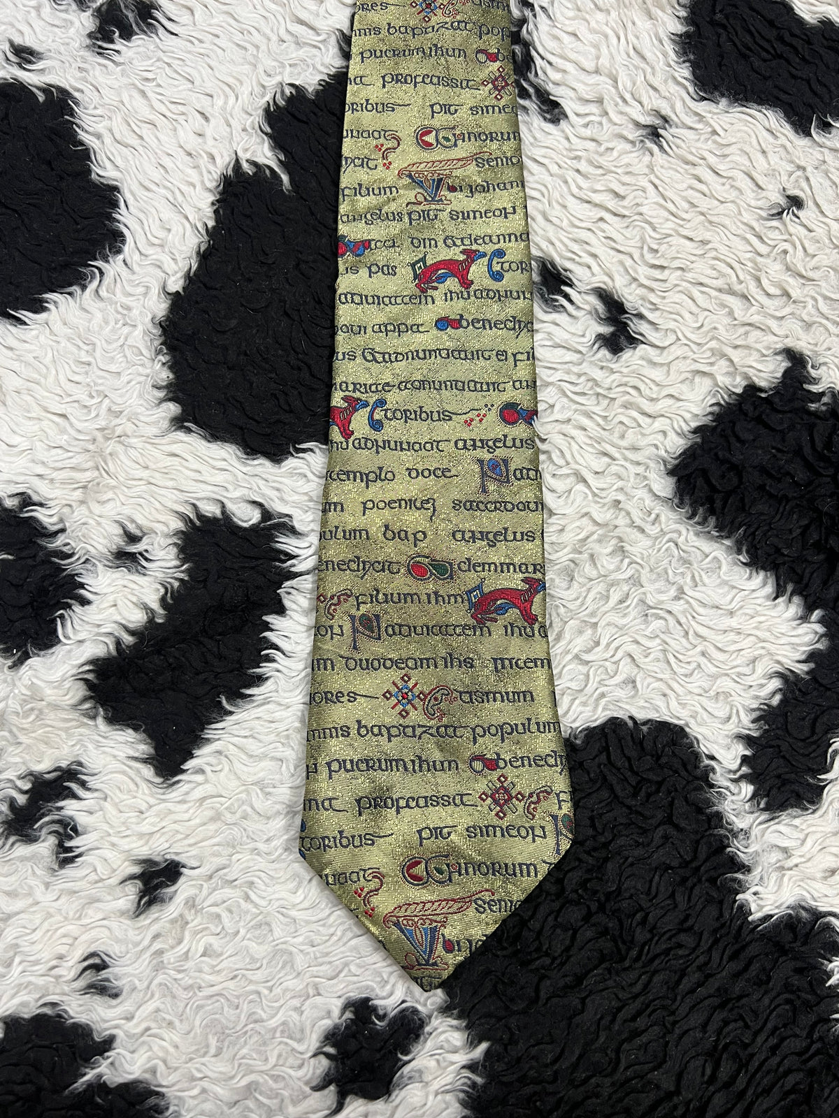 Celtic Gold Manuscript Embroidered Tie