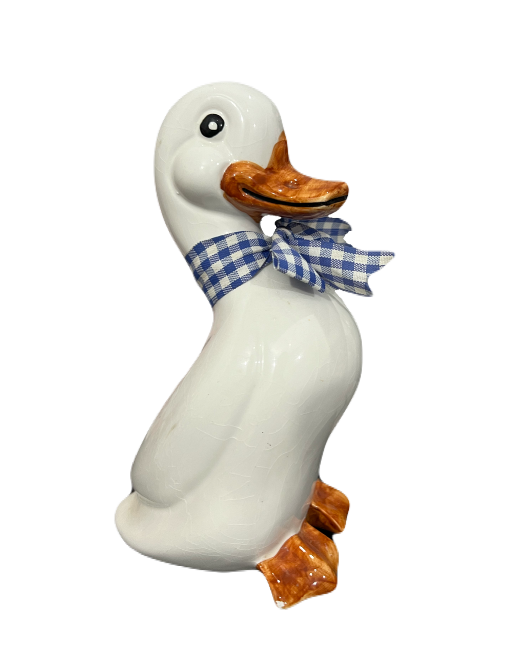 Vintage Goose in Bow Ceramic Statue