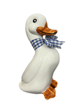 Vintage Goose in Bow Ceramic Statue