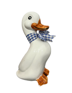 Vintage Goose in Bow Ceramic Statue