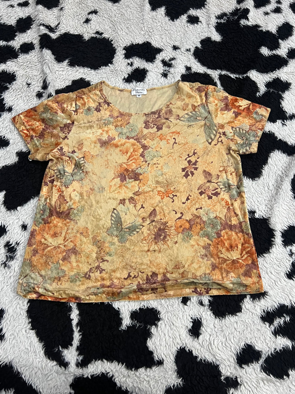Butterfly Painting Print Velvet Top