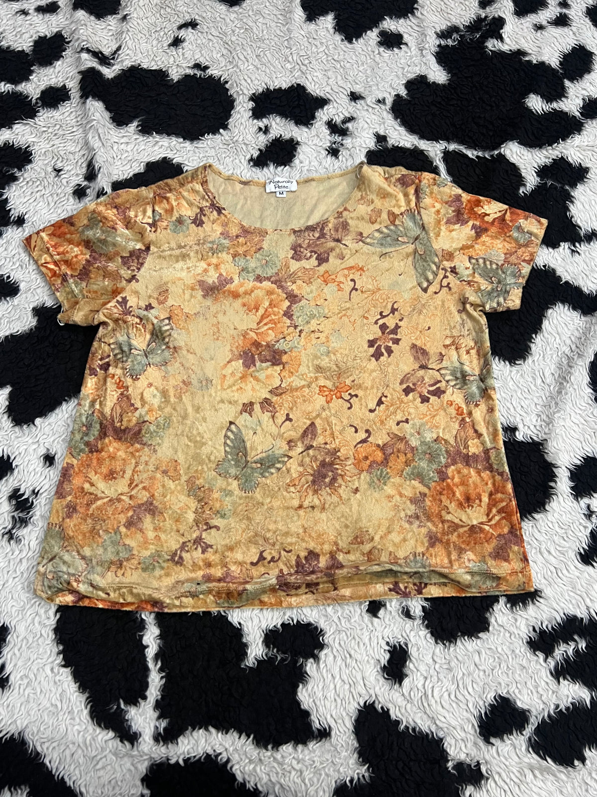 Butterfly Painting Print Velvet Top