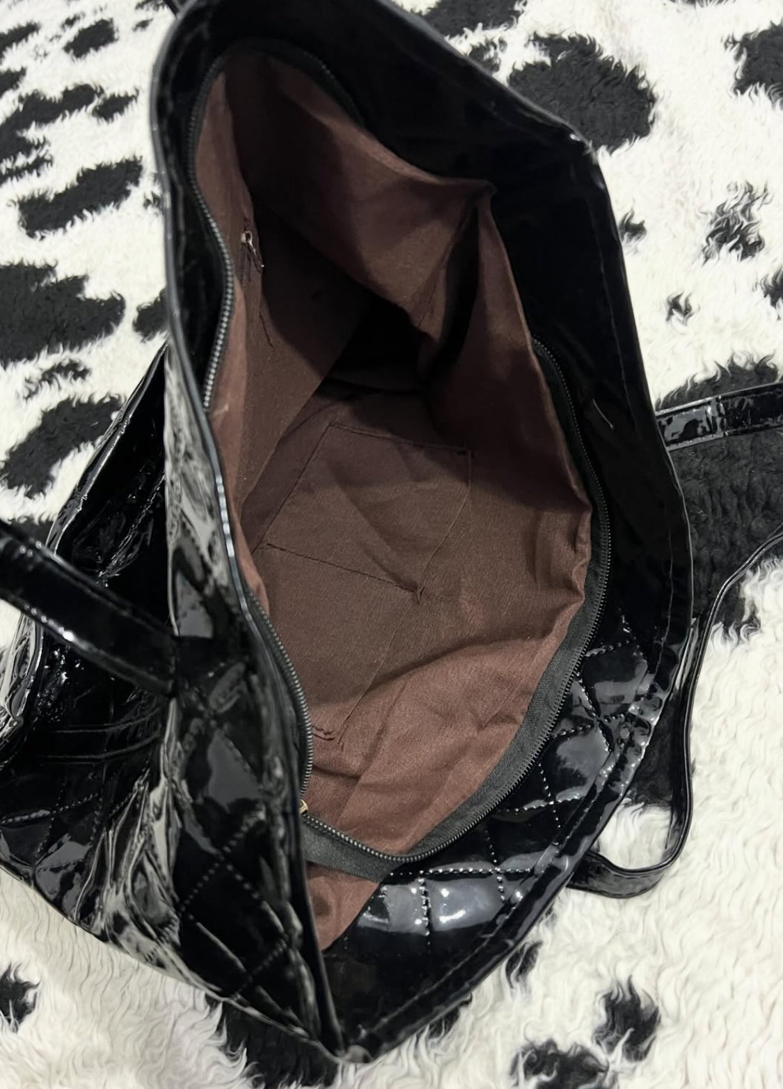 Black Quilted Tote Bag