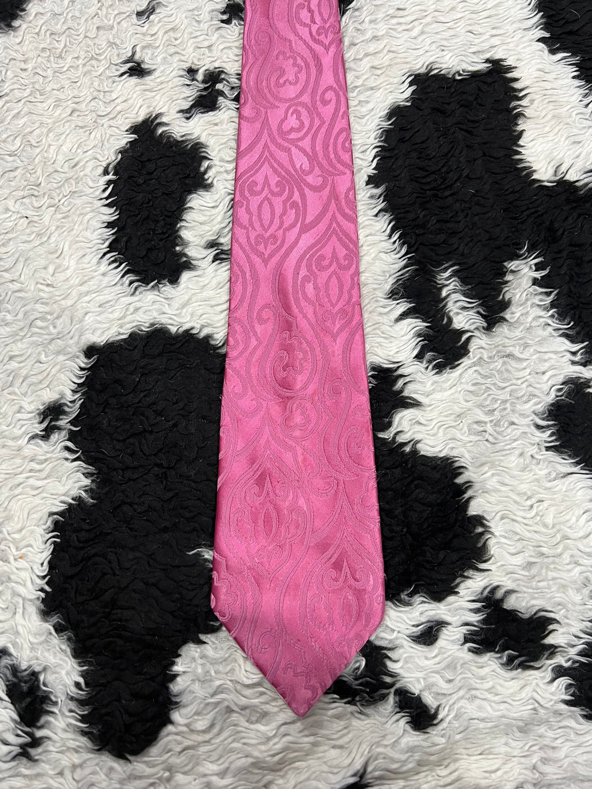Pink Embroidered Tie