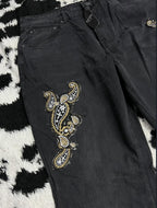 Paisley Patchwork Black Denims (Waist 36)