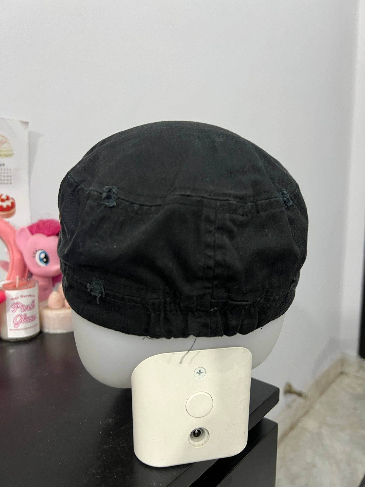 y2k Black Floral Cap