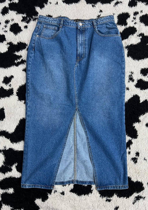 "I Saw It First" Denim Skirt