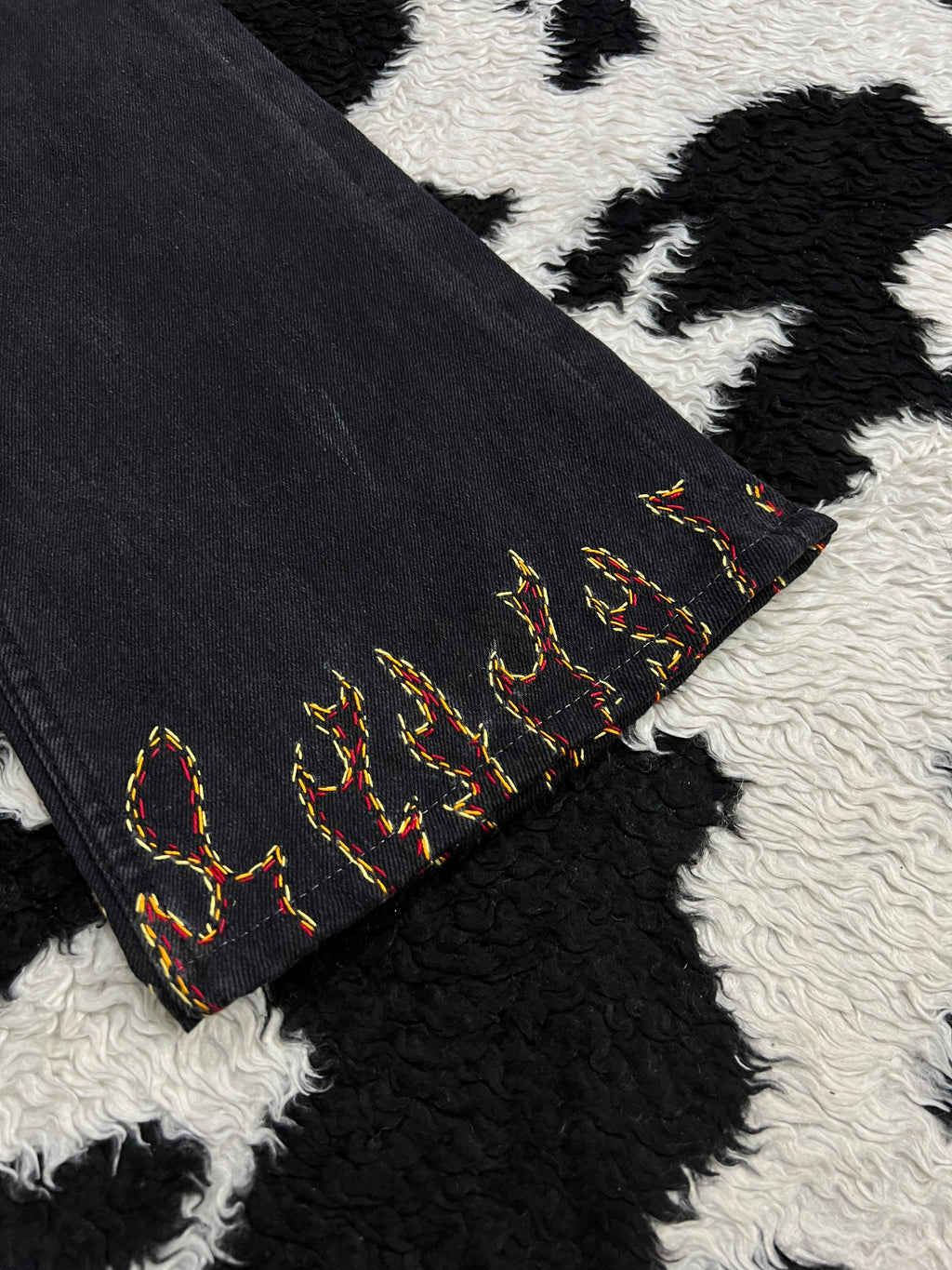 Fire Embroidered Pants (Tagged) (Waist 34)